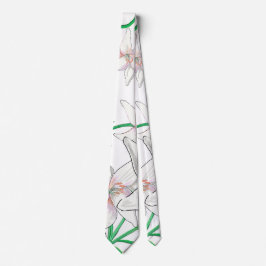 Gravata Ilustração dos lírios brancos