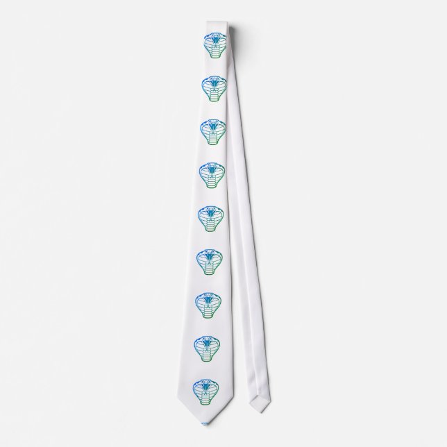 Gravata Ilustração Verde Cobra da Boa Réptil (Frente)