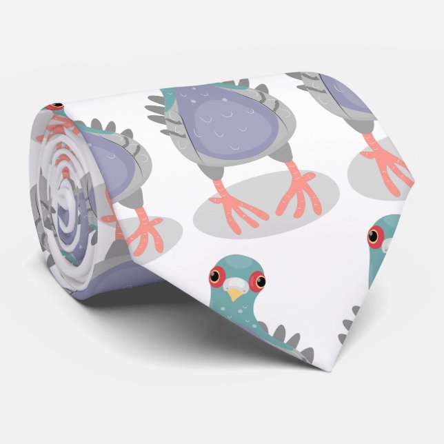 Gravata Imagem curiosa e engraçada de desenho animado do p (Rolled)