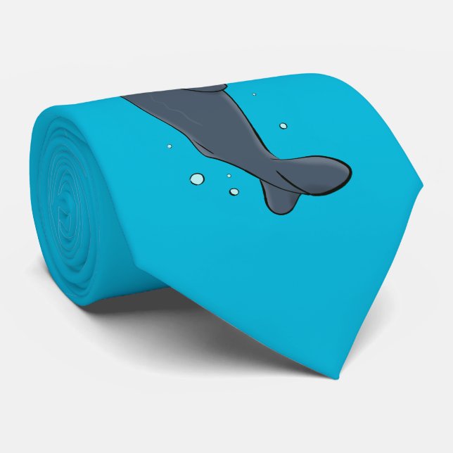 Gravata Imagem de desenhos animados de baleias-brancas e e (Rolled)