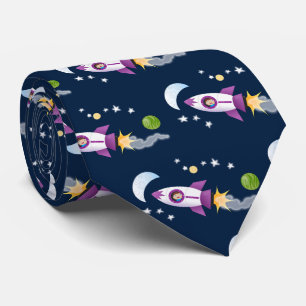 Gravata Imagem de um foguete em cartoon espacial