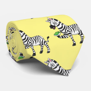Gravata Imagem engraçada de desenho animado zebra