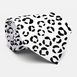 Gravata Impressão Animal Preto e Branco