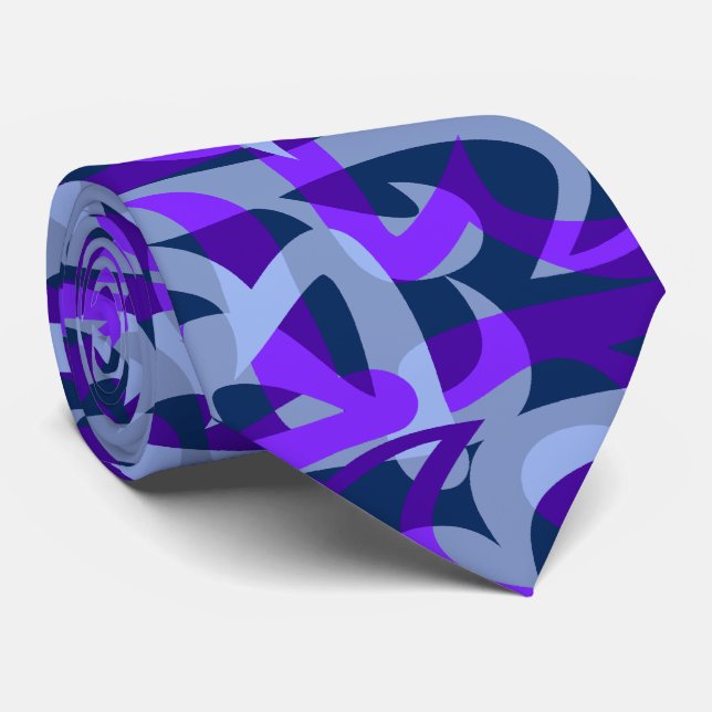 Gravata Impressão bilateral retro abstrato da autoestrada (Rolled)