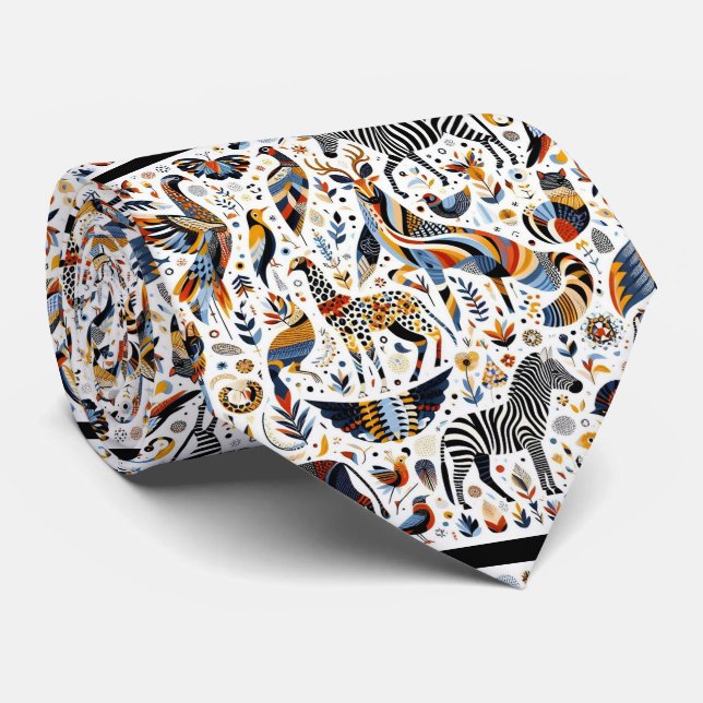 Gravata Impressão Boho Africano (Rolled)