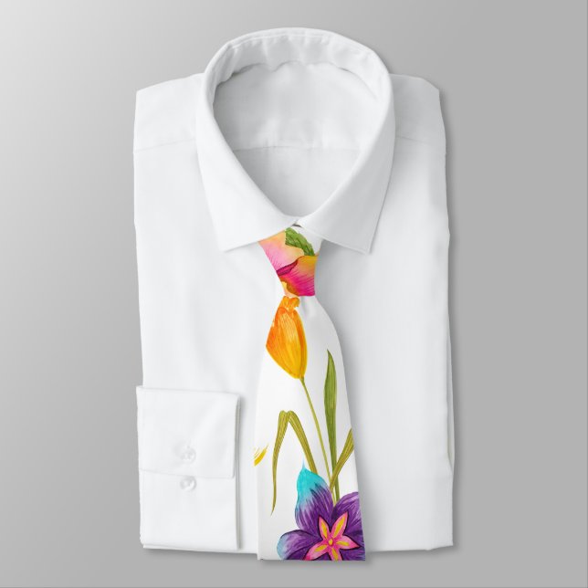 Gravata Impressão colorido corajoso do verão (Amarrado)