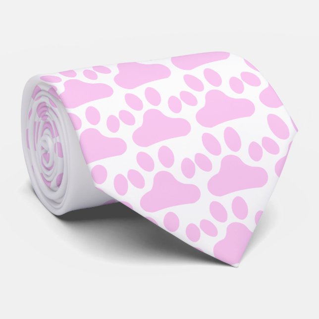 Gravata Impressão cor-de-rosa da pata (Rolled)