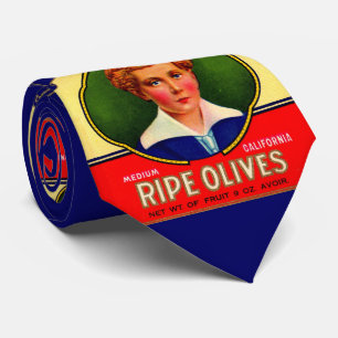 Gravata impressão da etiqueta LaPerla Olives de 1930