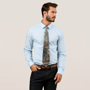 Gravata Impressão de artes náuticas marítimas - Octopus
