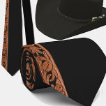 Gravata Impressão de Couro Arrefecido Ocidental a Preto<br><div class="desc">Banda de impressão de couro de ferramentas ocidentais em gravata preta</div>