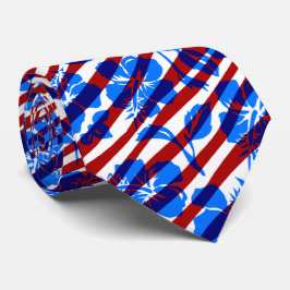 Gravata Impressão de dois lados do Hibiscus Havaiano Strip