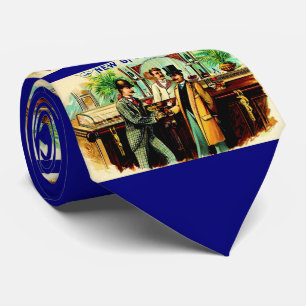 Gravata impressão de etiqueta de cigarro New Sports 1900