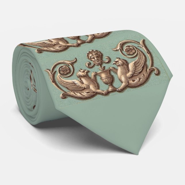 Gravata impressão de grifos gêmeos (Rolled)