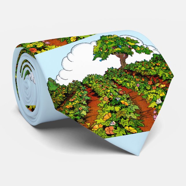 Gravata impressão de jardim (Rolled)