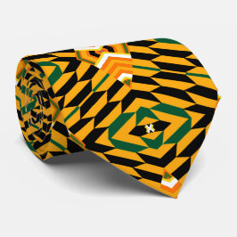 Gravata Impressão de Kente Amarelo Preto E Verde Colorido