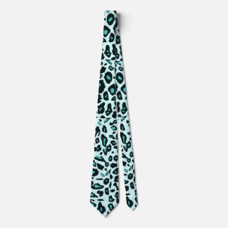 Gravata Impressão de leopardo azul