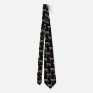 Gravata Impressão de Leopardo Preto