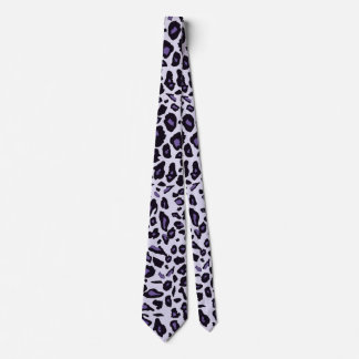 Gravata Impressão de leopardo roxo