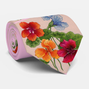 Gravata impressão de nasturtios