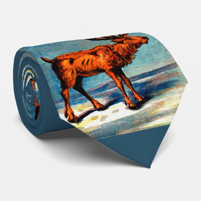 Gravata impressão de renas antigas (Rolled)