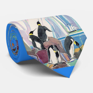 Gravata impressão de terra pinguim