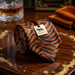 Gravata Impressão de Tigre