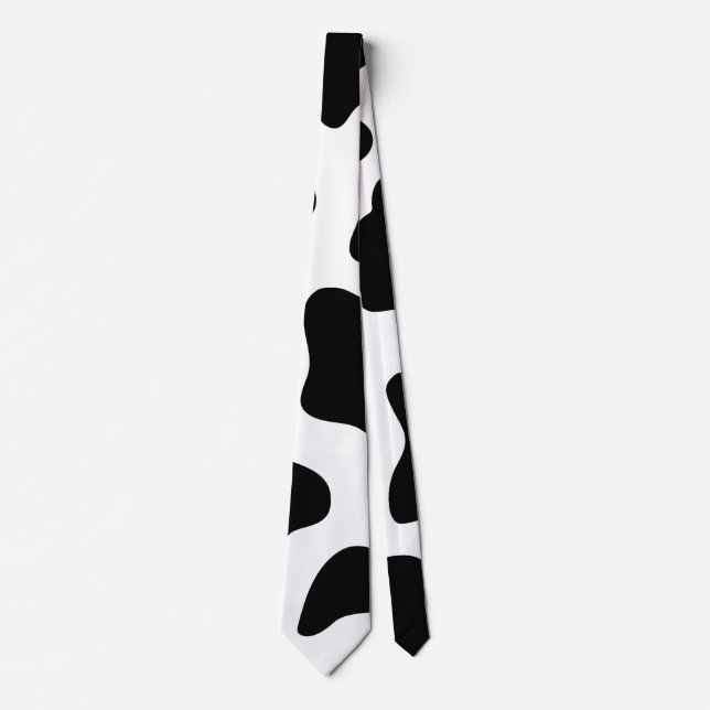 Gravata Impressão de Vaca, Dia das Bruxas Brancas e Negras (Frente)