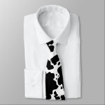 Gravata Impressão em animais de pele de vaca negra moderna<br><div class="desc">A pele das vacas preto e branco clássicas e em moda mancha o decor e os presentes do design. Impressão animal em manchas de vaca</div>