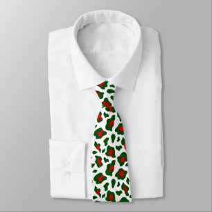 Gravata Impressão feia de leopardo de natal