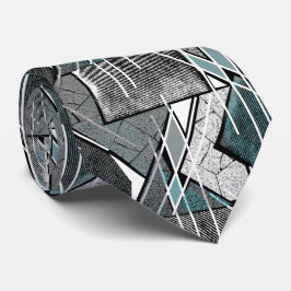 Gravata Impressão geométrico de cinza