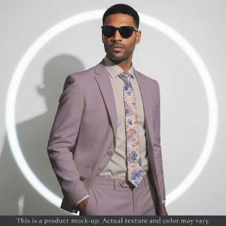 Gravata Impressionist Floral Light Brushstroke Necktie