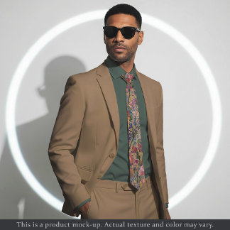 Gravata Impressionist Meadow Floral Necktie