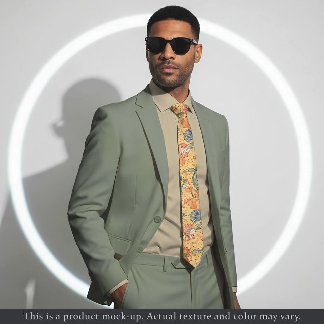 Gravata Impressionist Yellow Floral Necktie (Criador carregado)