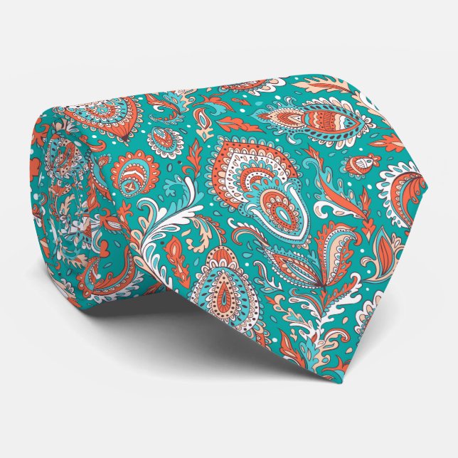 Gravata Indian style paisley floral seamless pattern (Rolled)