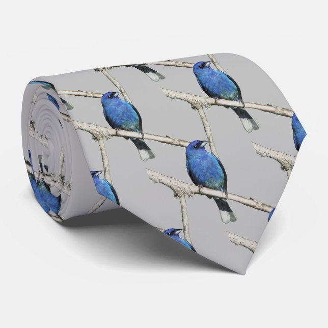 Gravata Indigo Bunting Neck Tie (Rolled)