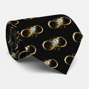 Gravata Infinidade com a pena Pavão de Ouro