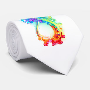 Gravata Infinidade com água-vivas do Arco-Íris