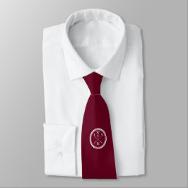 Gravata Inicial do Monograma Personalizado Vermelho Borgon