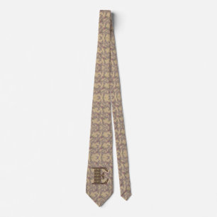 Gravata Inicial Monograma E Floral Vintage Elegante