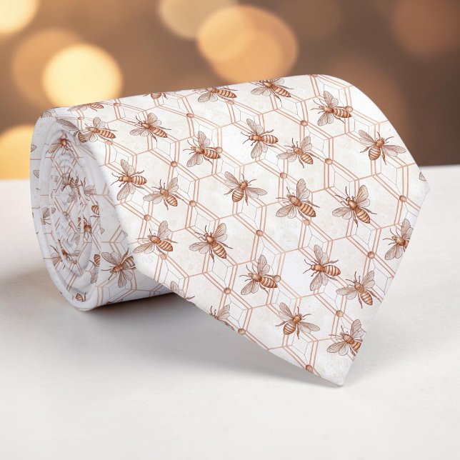 Gravata Insect Bug Bee Pattern Custom Necktie (Criador carregado)