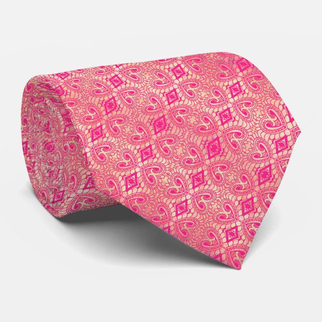 Gravata Intriga de Rosa (Rolled)