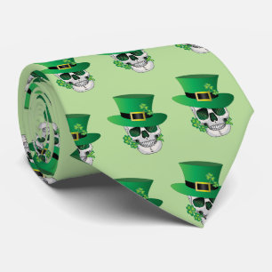 Gravata Irish Leprechaun Skull