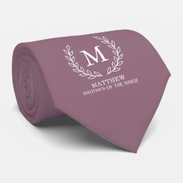 Gravata Irmão da Noiva Monograma de Casamento Rosa