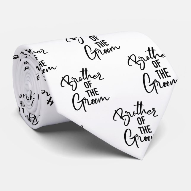 Gravata Irmão do Groom Negro e Branco (Rolled)