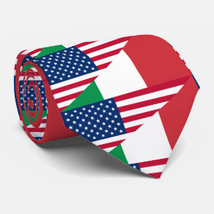 Gravata Italiano Americano Itália Flag Neck Tie