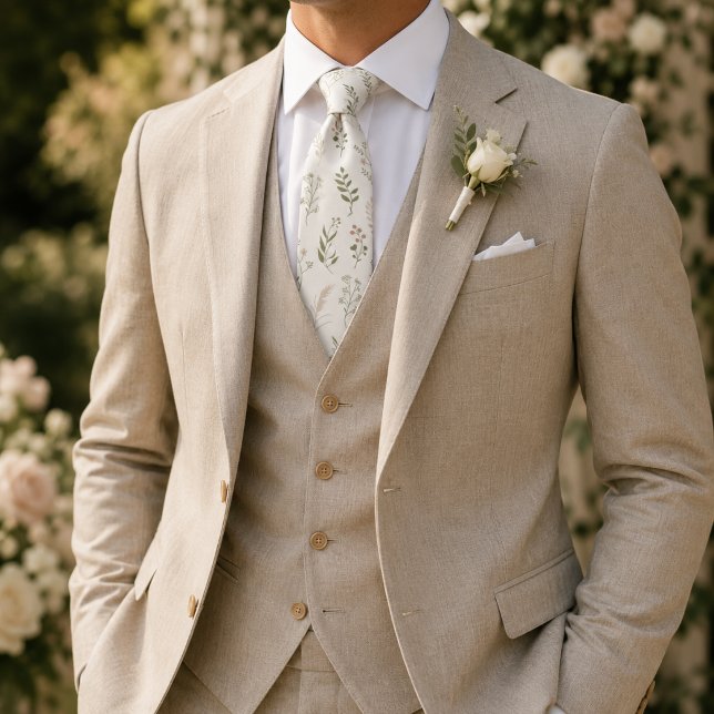 Gravata Ivory Wildflower Botânico  (Criador carregado)