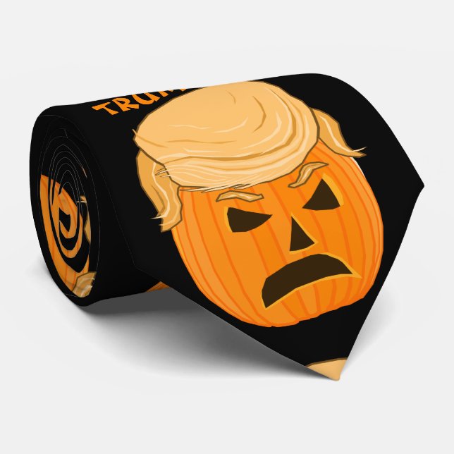 Gravata Jack-o-lanterna engraçada da abóbora de Donald (Rolled)