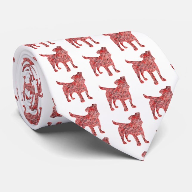 Gravata Jack Russell Terrier Cachorro de Natal Silhouette  (Rolled)