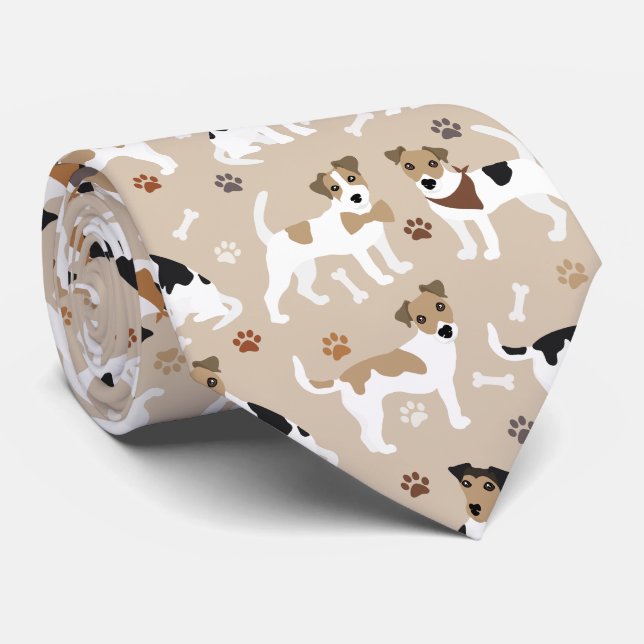 Gravata Jack Russell Terrier Paws and Bones Neck (Rolled)