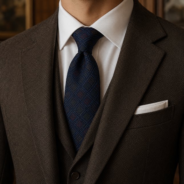 Gravata Jacquard Dobby Imperial Navy (Criador carregado)